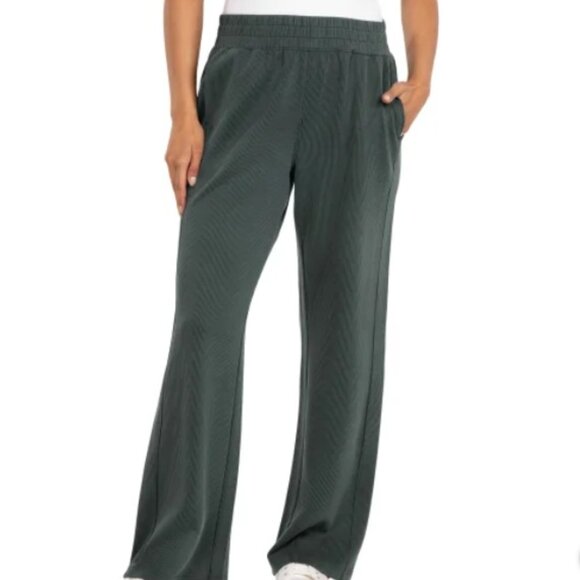 Spyder Active Sport Wide Leg Pant Ribbed Greenish Gray Women's Size XL - Picture 1 of 13